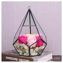 Hot Фурӯши Diamond Shape Glass Растаниҳои Terrarium геометрӣ